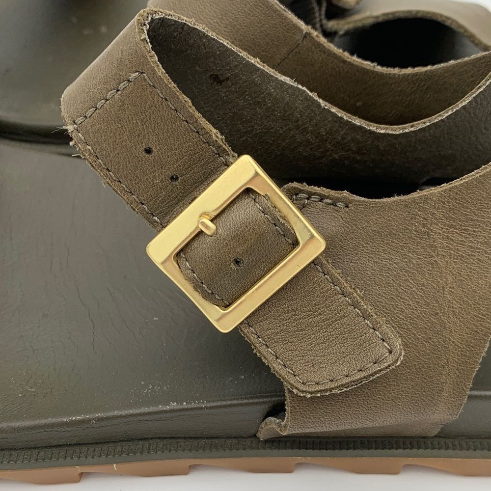 Sorel Roaming Decon olive green leather strap sandals Womans size 9 - Picture 9 of 11